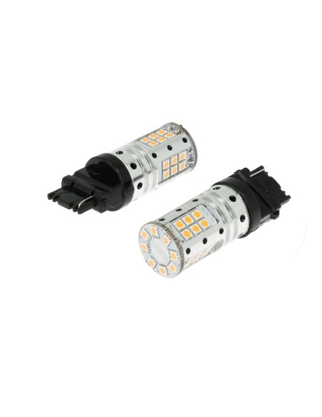 Lampada Led 3156 T25 P27W W2.5x16d Canbus 12V 25W Reale Arancione Per Frecce Auto Americano No Errore