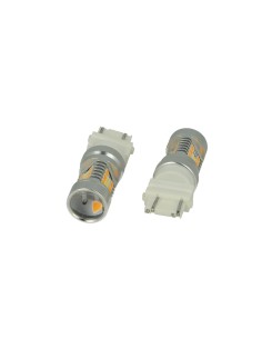Lampada Led T25 3157 P27/7W Dual Color Bianco + Arancione 28 Smd 2835 Luci Frecce Ford 2
