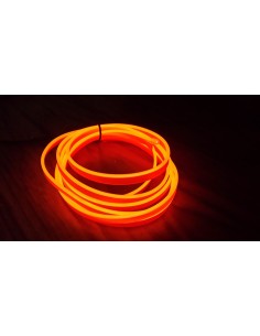 Stringa EL Striscia Neon Led Arancione 5 Metri Flessibile Tagliabile Luce Decorativa Atmosfera Per Interno Auto Camion Camper Sf