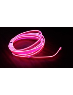 Stringa EL Striscia Neon Led Rosa 5 Metri Flessibile Tagliabile Luce Decorativa Atmosfera Per Interno Auto Camion Camper Sfilata