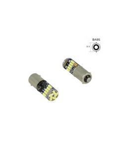 Lampadina Led Canbus T4W BA9S Piedi Dritti 15 Smd 4014 Bianco No Errore Check Luci 12V Senza Polarita