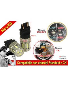 Lampada Led 3157 T25 12V 45W Bianco No Polarita Super Luminoso Compatibile Con Attacco CK Auto Americano