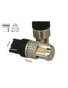 Lampada Led 7740 T20 WY21W 12V 45W No Polarita Arancione Super Potente Frecce