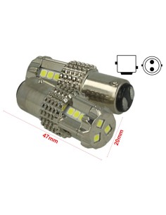 Lampada Led BAY15D 1157 P21/5W 12V 45W Bianco Super Potente Luci Diurne Peugeot RCZ