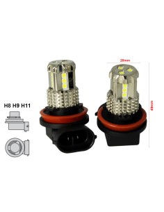 Lampada Led H8 H11 H9 12V 45W Bianco No Polarita Super Luminoso 1000 Lumens
