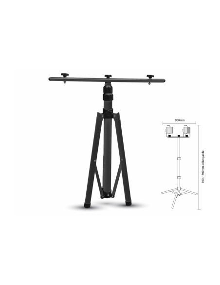 Tripiedi Treppiede Tripod Portafari Multiuso Per 2 Fari Proiettori Uso Cantiere Officina Colore Nera Max 160cm SKU-9546