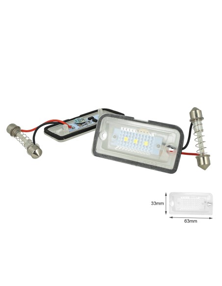 Kit Luci Targa Led Mercedes Benz CLK W209 C209 A209 Da 2002 A 2009 Bianco Canbus No Errore
