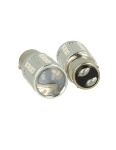 Lampada Led BAZ15D 1157 P21/4W 12V 24V 21 Smd 5730 Rosso Super Luminoso Piedi Storti Asimmetrica 2