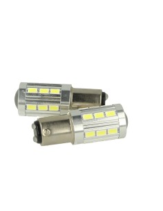 Lampada Led BAZ15D 1157 P21/4W 12V 24V 21 Smd 5730 Super Bianco Luminoso Piedi Storti Asimmetrica 2