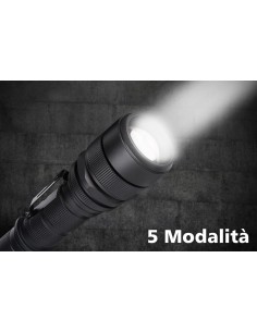 Torcia Portatile Ricaricabile Zoomabile Tattico Campeggio Sport Impermeabile 5 modalita di luce 2