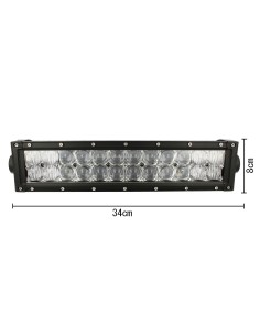 Barra Led 72W 341mm 9V-60V Doppia Fila 24X3W Lente Combo IP67 Per Fuoristrada Jeep SUV Camper