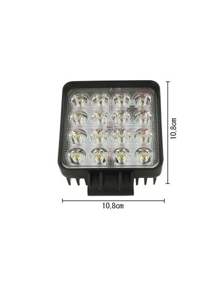 Faro Led Supplementare Profondita 12V 24V 36V 48V 60V 48W Quadrato Super Luminoso Angolo Stretto