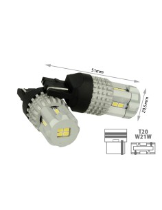 Lampada Led T20 7440 W21W 12 Smd 3020 Bianco Super Luminoso Luce Diurne Lancia Ypsilon Iveco Daily VW Touran Audi Q3