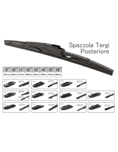 Spazzola Tergicristallo Posteriore Auto 9" 225mm 10 Attacchi Universale Multi Adattatori