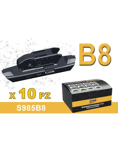 Kit 10 Attacchi B8 Per Spazzole Tergicristallo Carall S985 Flat e T191 Ibrida Dacia Dokker Lodgy Duster