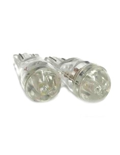 Coppia 2 Lampade Led T10 Con 3 Led F3 Colore Bianco Freddo 6000K 12V 0,2W 2