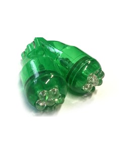 Coppia 2 Lampade Led T10 T15 Con 6 Led F3 Colore Verde Green 12V 0,2W 2