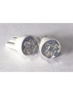 Coppia 2 Lampade Led T10 Con 4 Led F3 Colore Bianco Freddo 6000K 12V 0,2W