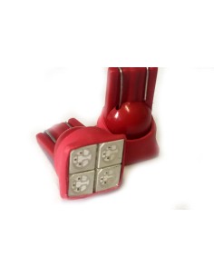 Coppia 2 Lampade Led T10 Con 4 Smd 5050 Frontale Colore Rosso Red 12V 0,5W 2