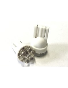 Coppia 2 Lampade Led T10 Con 6 Led F3 Colore Bianco Freddo 6000K 12V 0,2W 2