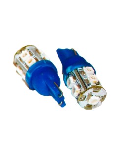 Coppia 2 Lampade Led T10 Con 9 Smd 3528 Colore Blue Blu 12V 1W