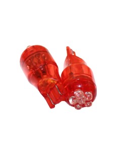 Coppia 2 Lampade Led T10 T15 Con 6 Led F3 Colore Rosso Red 12V 0,2W