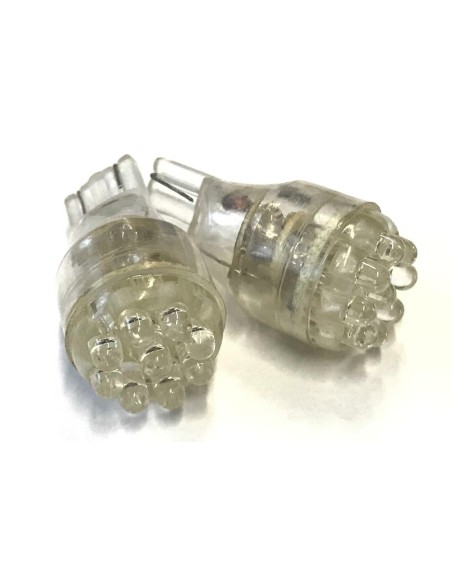 Coppia 2 Lampade Led T10 T15 Con 9 Led F3 Colore Rosso Red 12V 0,2W