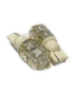 Coppia 2 Lampade Led T10 Con 9 Led F5 Flux Colore Bianco Caldo 3000K 12V 1W