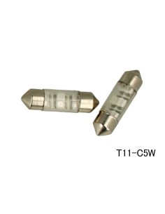 Coppia 2 Lampade Led T11 C5W Siluro 31mm Con 6 Smd 3528 Colore Verde 12V 1W 2