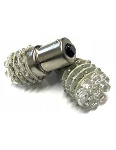 Coppia 2 Lampade Led BA15S 1156 P21W Con 9 F5 Frontale + 27 F3 Laterale Colore Rosso 12V 2W