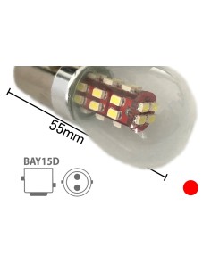 Coppia 2 Lampade Led BAY15D 1157 P21/5W Con 28 Smd 3014 Rosso 12V 2W Stessa Grandezza Originale 2