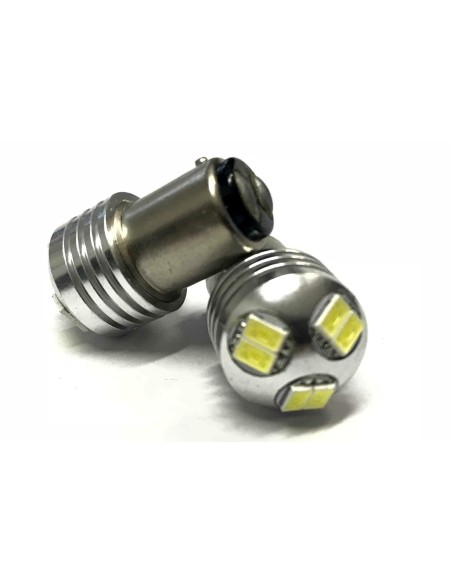 Coppia 2 Lampade Led BAY15D 1157 P21/5W Con 6 Smd 5730 Bianco Freddo 6000K 12V 3W