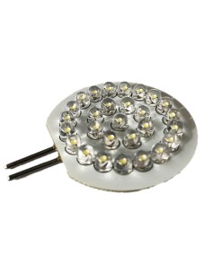 Coppia 2 Lampade Led G4 Con 28 Led F5 Colore Bianco Freddo 6000K 12V 2W Diametro 45mm 2