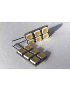 Coppia 2 Lampade Led G4 Con 6 Smd 5050 Colore Bianco Caldo 3000K 12V 1W