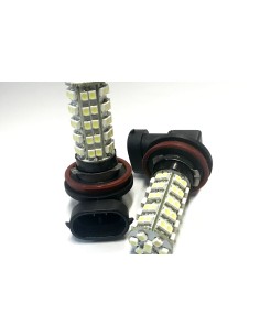 Coppia 2 Lampade Led H8 H11 Con 68 Smd 3528 Colore Rosso 12V 2W Per Fendinebbia 2