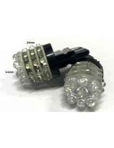 Coppia 2 Lampade Led T20 7440 W21W Con 9 F5 Frontale + 27 F3 Laterale Bianco Freddo 6000K 12V 2W