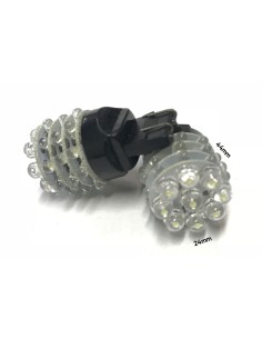 Coppia 2 Lampade Led T20 7443 W21/5W Con 9 F5 Frontale + 27 F3 Laterale Bianco Freddo 6000K 12V 2W
