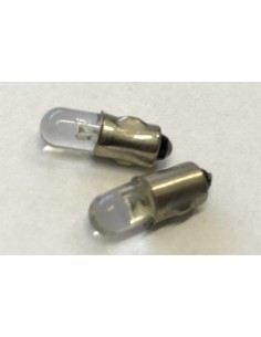 Coppia 2 Lampadine Led BA5S T1 Miniatura Con 1 Led F5 Bianco Freddo 6000K 12V 0,2W