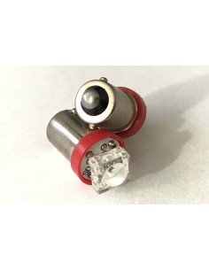Coppia 2 Lampadine Led BA9S T4W Piedi Dritti Con 1 Led Colore Rosso 12V 0,2W