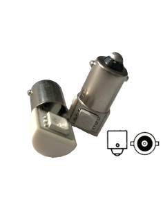 Coppia 2 Lampadine Led BA9S T4W Piedi Dritti Con 1 Smd 5050 Laterale Colore Verde 12V 0,2W