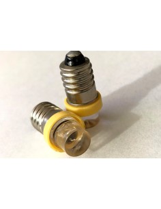 Coppia 2 Lampadine Led E10 Vite Miniatura Con 1 Led Colore Giallo Yellow 6V 12V 0,2W 2