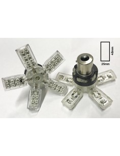 Coppia 2 Lampade Led BA15S 1156 P21W Con 15 Smd 5050 Colore Giallo Arancione 12V 2W Forma Ombrello