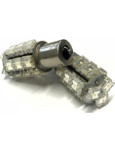 Coppia 2 Lampade Led BA15S 1156 P21W Con 18 F5 Quadrato Colore Bianco Freddo 6000K 12V 3W