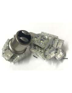 Coppia 2 Lampade Led BAY15D 1157 P21/5W Con 13 F5 Quadrato Colore Bianco Freddo 6000K 12V 2W 2