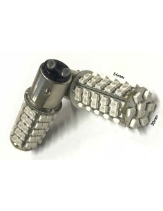 Coppia 2 Lampade Led BAY15D 1157 P21/5W Con 68 Smd 3528 Colore Giallo Arancione 12V 2W