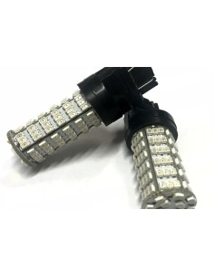 Coppia 2 Lampade Led T25 3157 P27/7W Con 120 Smd 3528 Colore Rosso 12V 3W