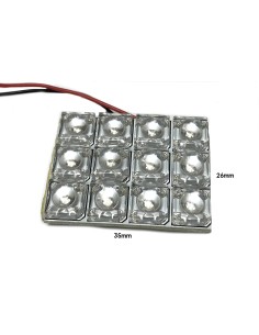 Pannello Plafoniera Lampada Led 12V 1,5W Con 12 Led F5 Flux Colore Verde 35X26mm
