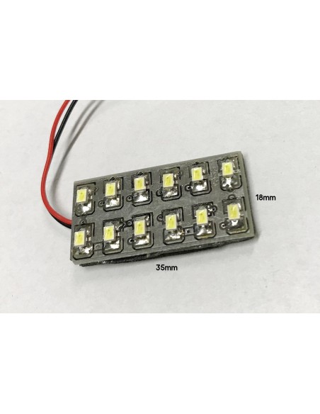 Pannello Plafoniera Lampada Led 12V 1,5W Con 12 Smd 3528 Colore Giallo 35X18mm