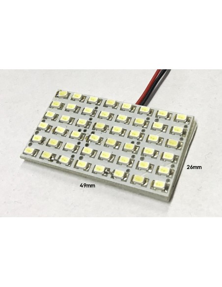 Pannello Plafoniera Lampada Led 12V 5W Con 48 Smd 3014 Colore Rosso Red 49X26mm