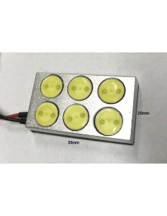 Pannello Plafoniera Lampada Led 12V Con 6 Power Led Da 1W Bianco Freddo Per Luci Abitacolo Cassone Furgone Camper 2